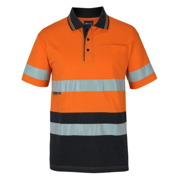 Mens Hi Vis (D+N) Short Sleeve Cotton Polo Thumbnail