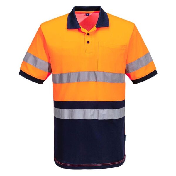 Hi Vis Class D/N Contrast Short Sleeve Polo Shirt Thumbnail
