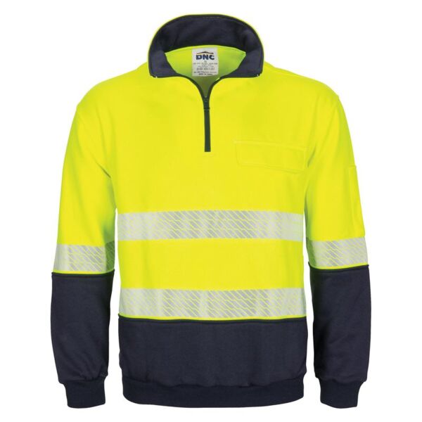 Mens Segment Taped 1/2 Zip Fleecy Windcheater Thumbnail